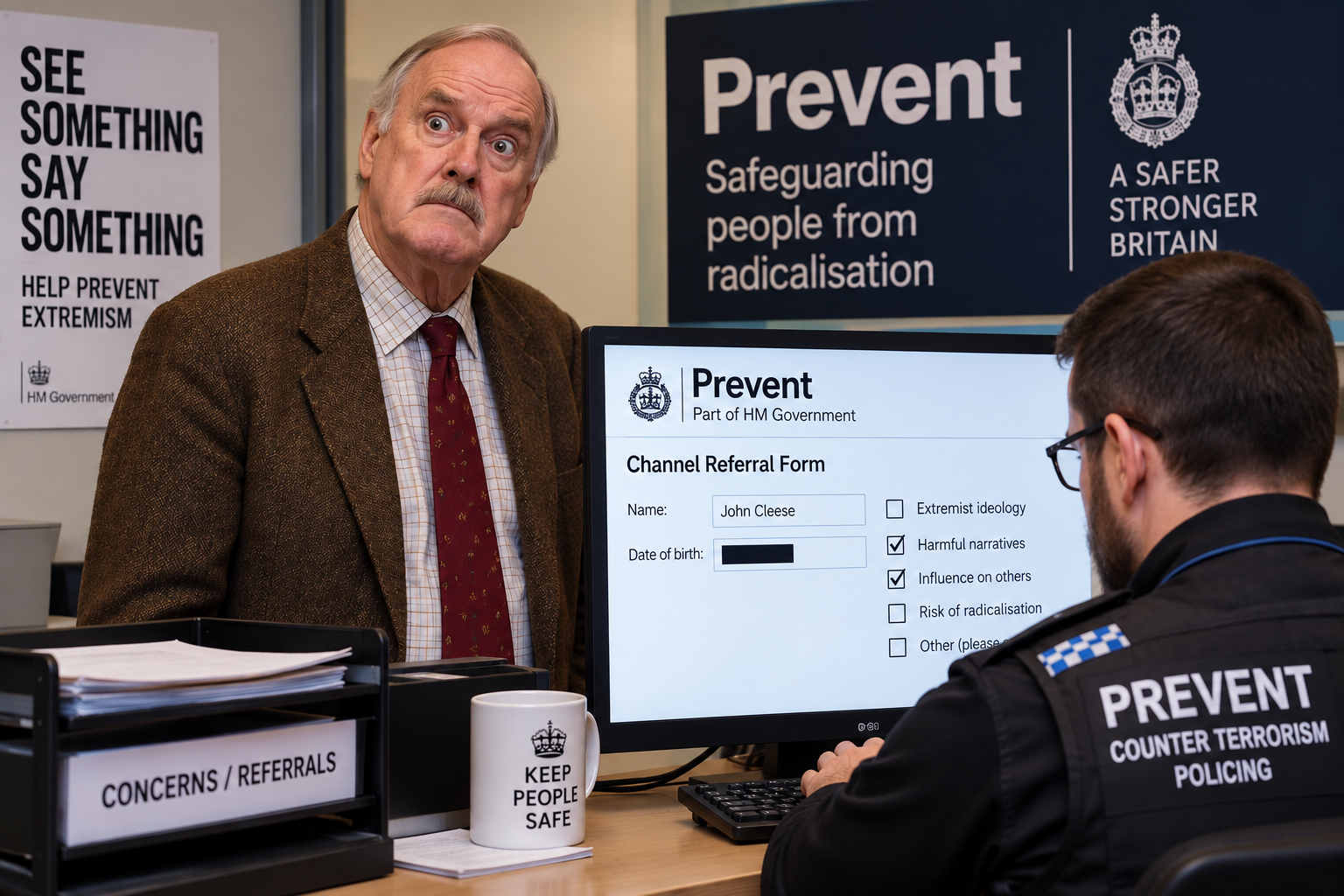 John Cleese reported to Prevent