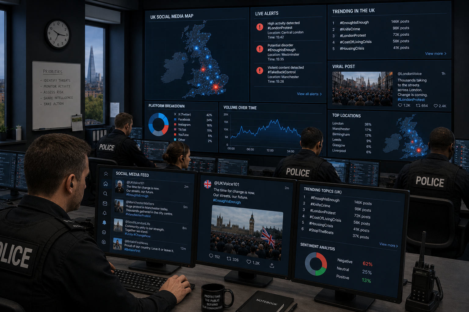 Police squad monitoring online content
