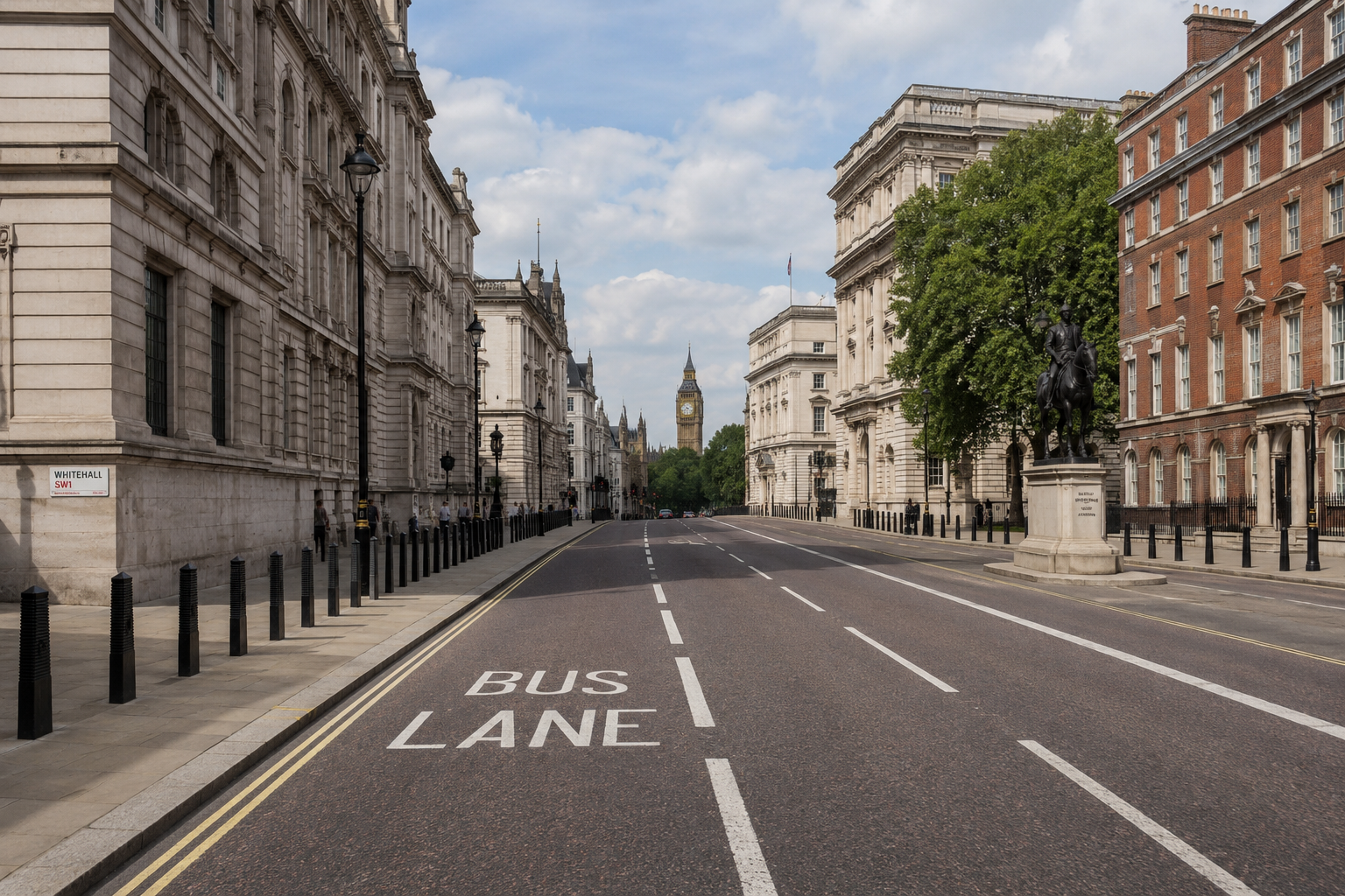 A view of Whitehall, the street in London synonymous with the UK Government