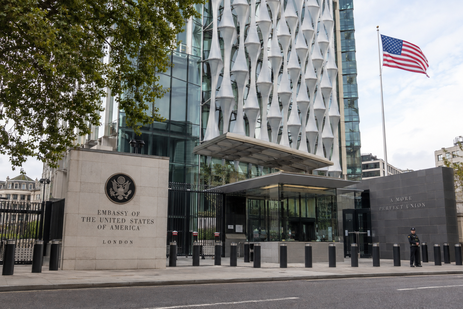 The US Embassy building in Nine Elms, London