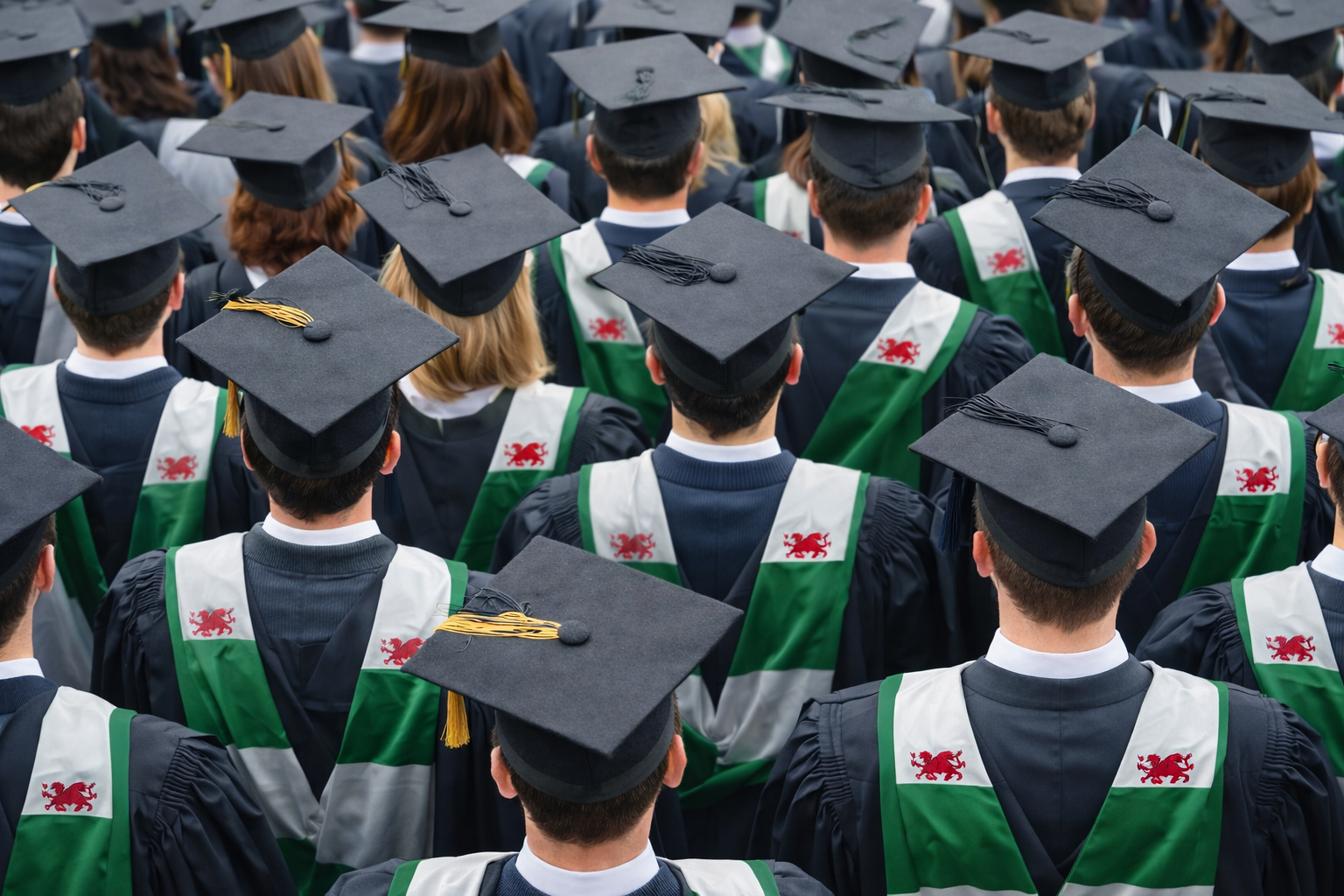 Graduates at a university ceremony